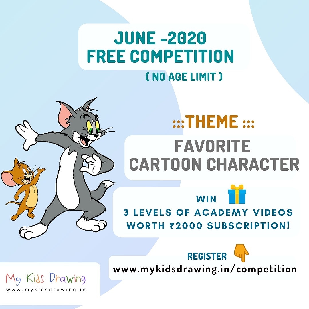 June Competition 2020- Theme : FAVORITE CARTOON CHARACTER – Kids Drawing